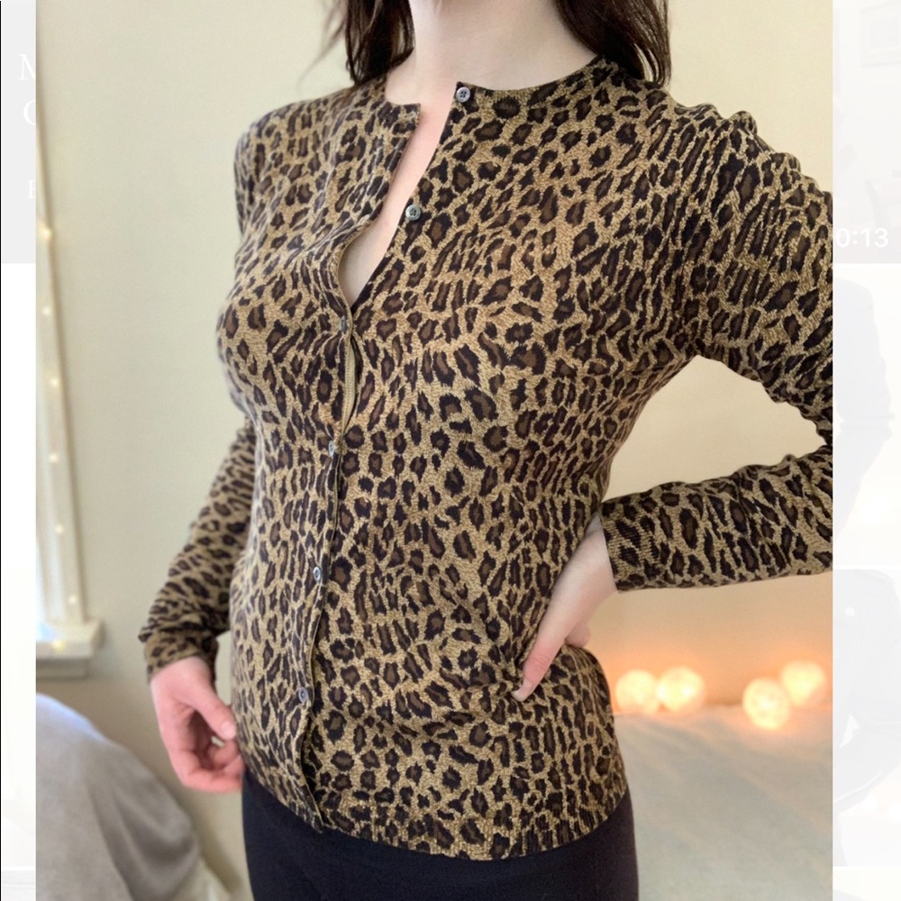 Ralph Lauren Cheetah Print Cardigan